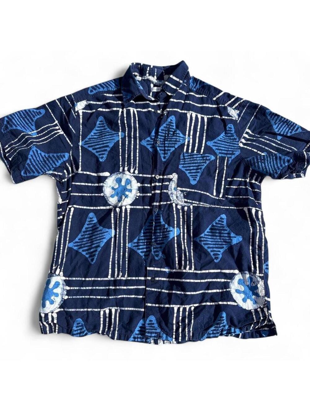 Antik Batik Men's Blue and Navy Shirt